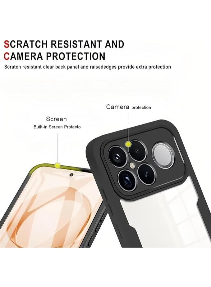 Case Compatible with Xiaomi POCO F8 Ultra 360° Full Body Protection Military-Grade Shockproof TPU Clear Phone Cover with Screen Protector for POCO F8 Ultra - Image 3